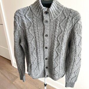 Gap Grey Button Up Lambs' Wool Cardigan (Size Medium)